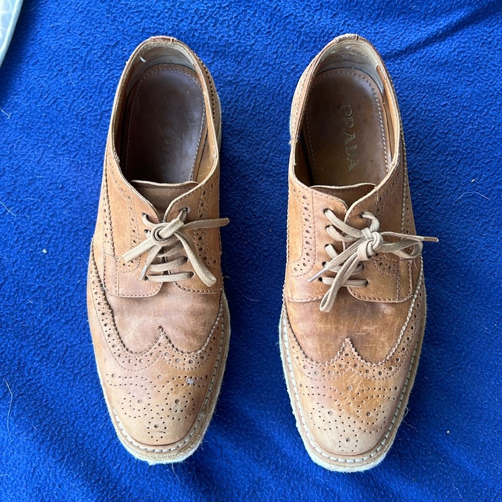 Prada Leather Platform Espadrilles - image 1